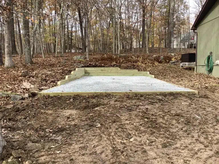 a gravel shed foundation in laxawaxen PA