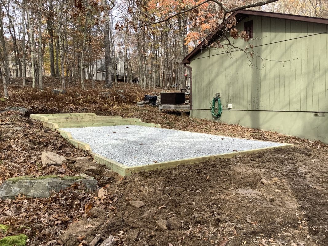 a gravel shed foundation in laxawaxen PA