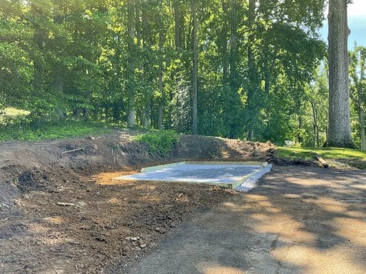 Gravel Shed Foundation in Crownsville, MD