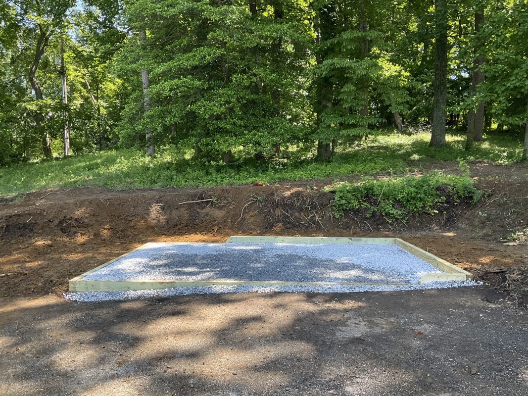 Gravel Shed Foundation in Crownsville, MD