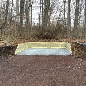 a shed demo & gravel shed foundation in kintnersville PA