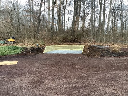 a shed demo & gravel shed foundation in kintnersville PA