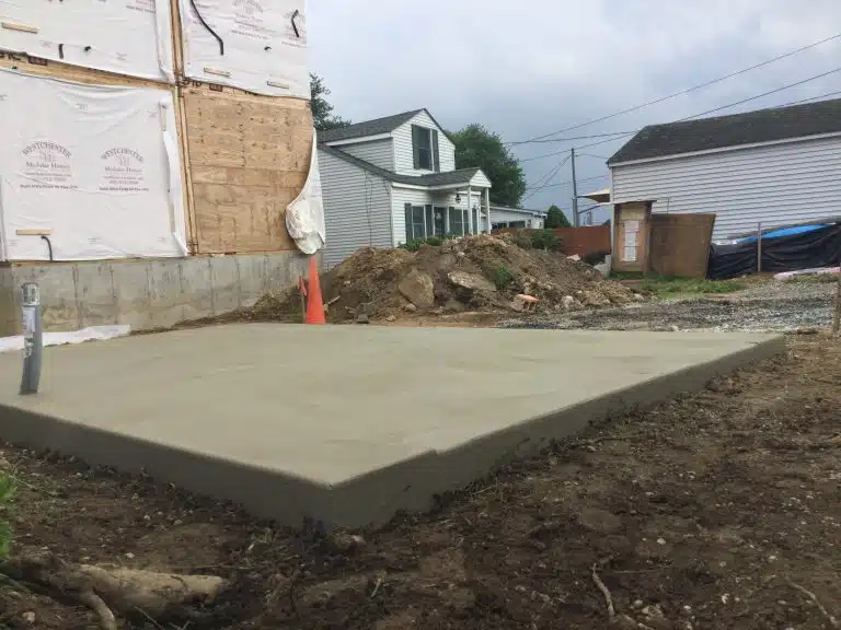 a concrete shed foundation in lake hpatcong NJ