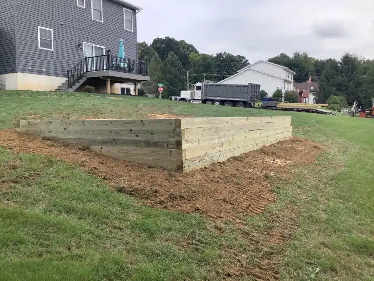 "A gravel shed foundation in Lebanon, PA"