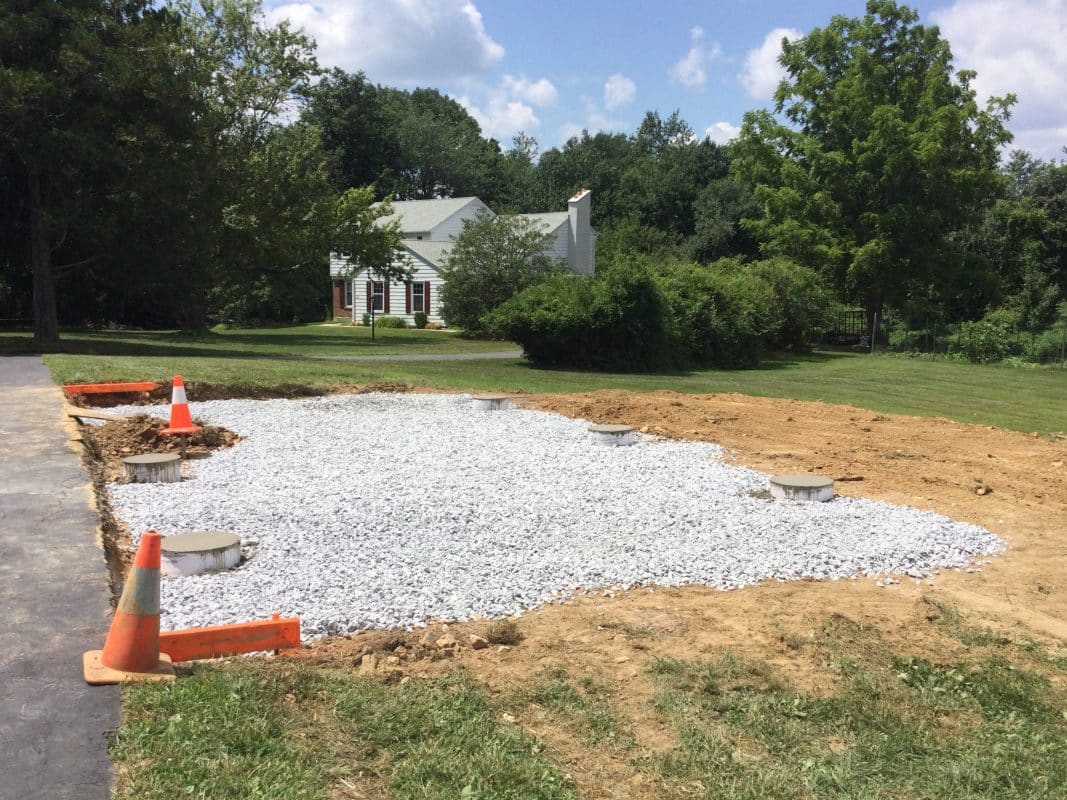 a concrete pavilion foundation in newtown square PA