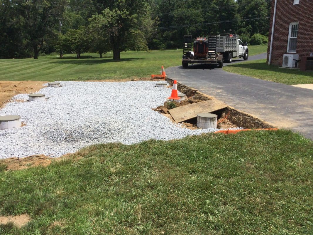 a concrete pavilion foundation in newtown square PA