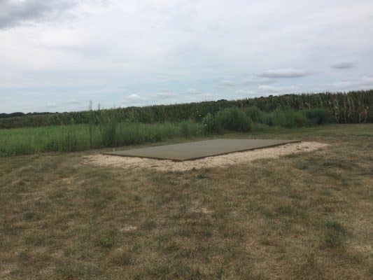 a concrete shed foundation in milford DE