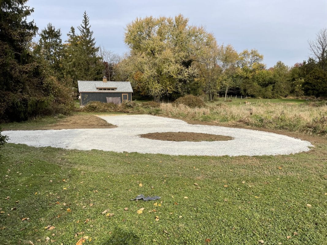 an excavation and gravel shed foundation in west grove PA