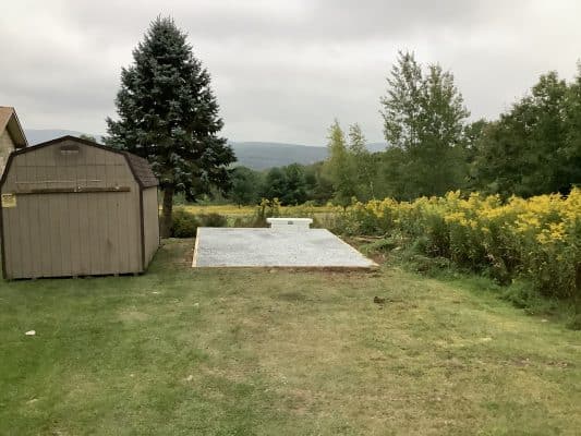 "A gravel shed foundation in Sidney Center, NY"