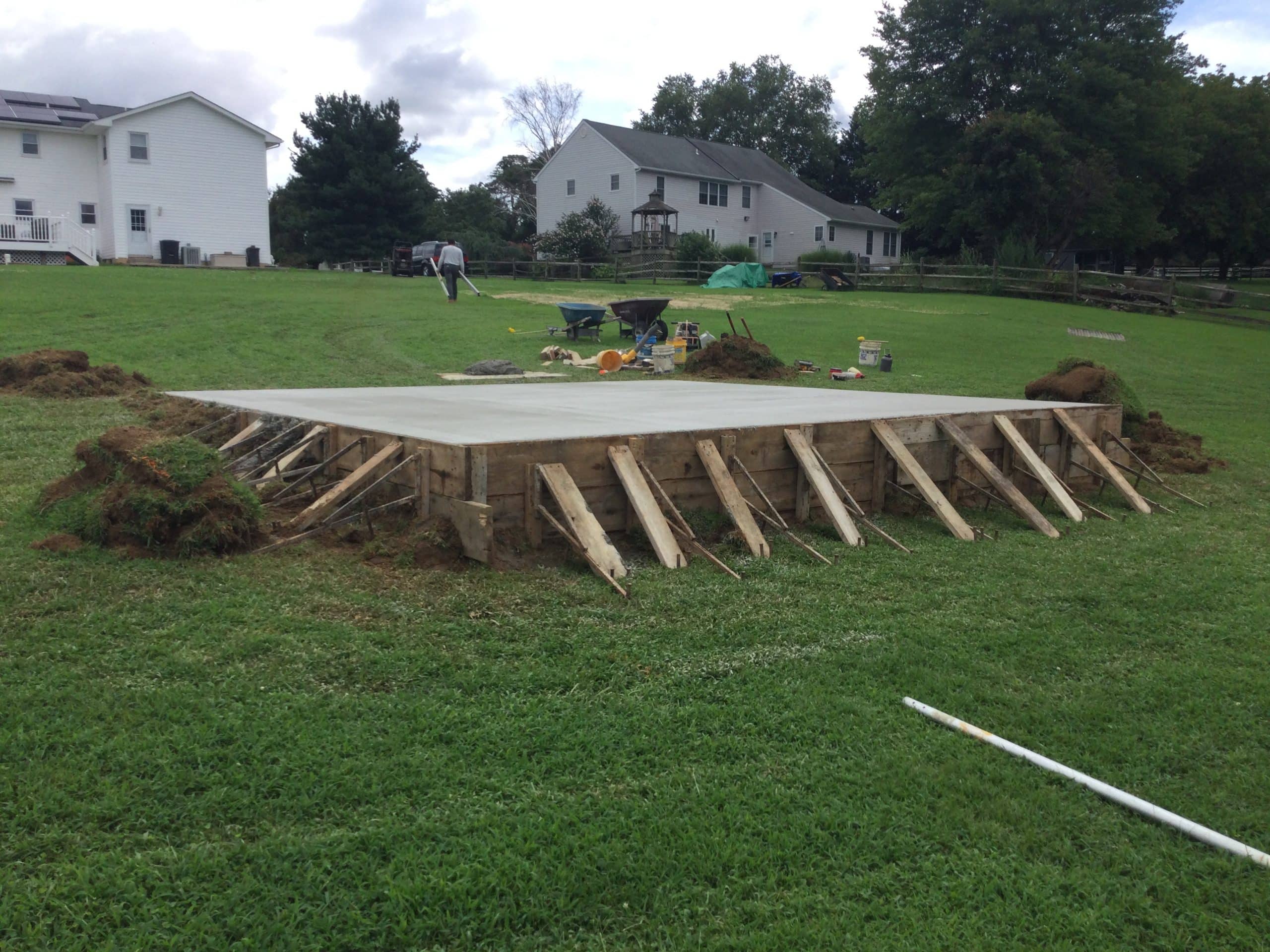 Foundation Contractor In Maryland a concrete garage foundation in port deposit MD