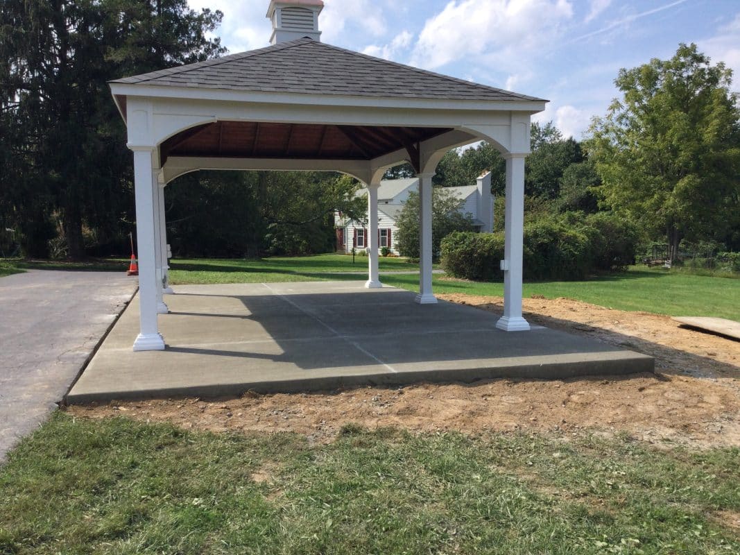 a concrete pavilion foundation in newtown square PA