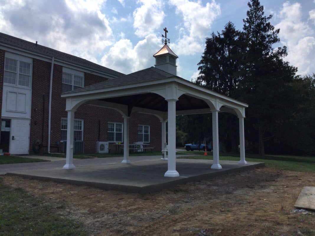 a concrete pavilion foundation in newtown square PA