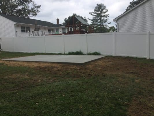 a concrete shed foundation in joppatown MD