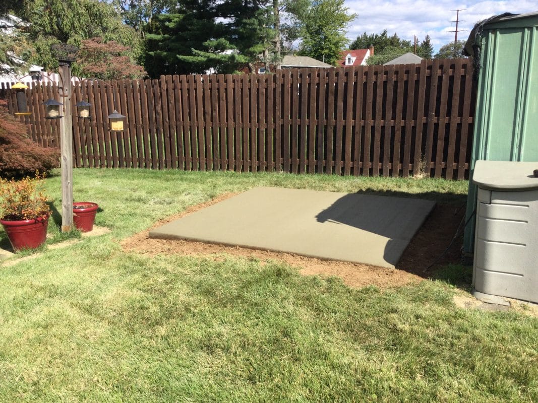 a concrete shed foundation in bethlehem PA