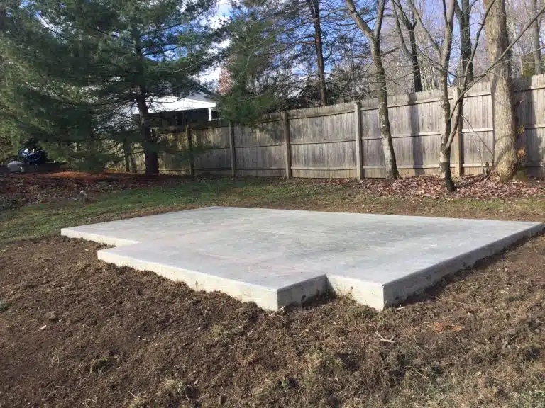 a concrete shed foundation in newtown PA