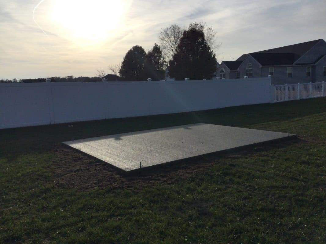 a concrete shed foundation in bridgeville DE