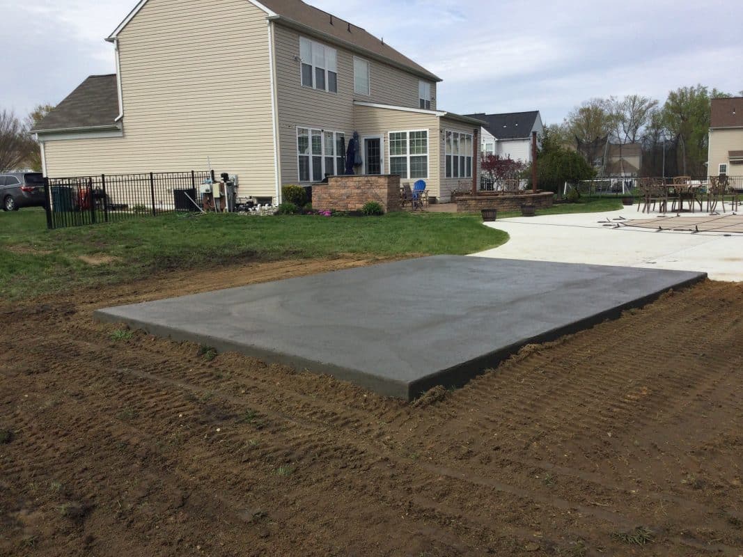 Concrete poolhouse foundation in Mickleton, NJ