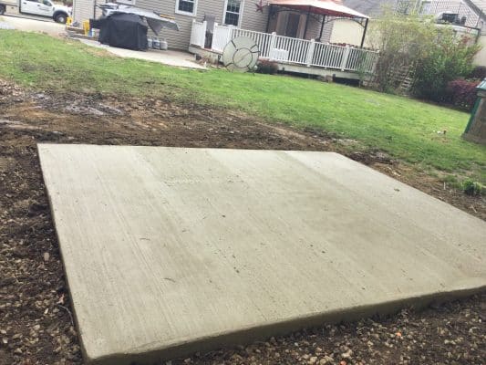 Concrete Shed Foundation in Springfield, PA
