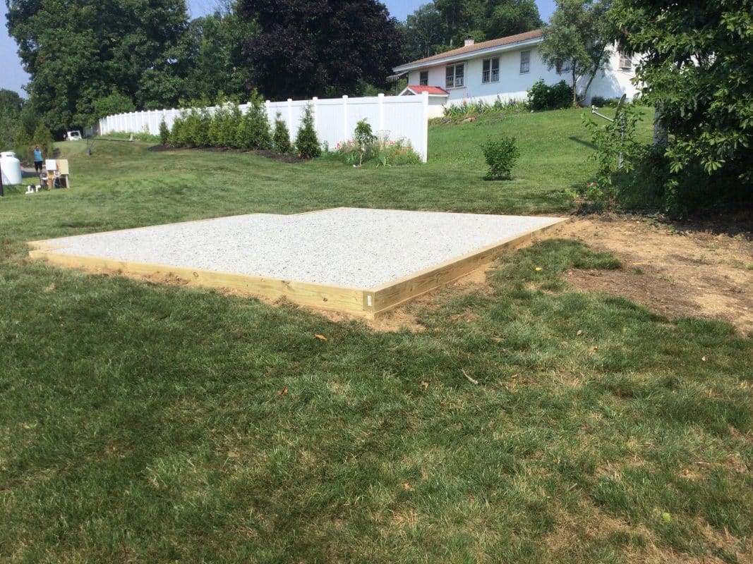 a gravel shed foundation in kutztown PA