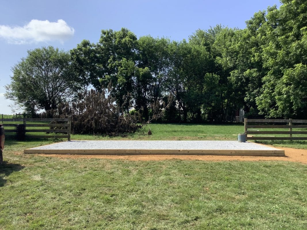 a gravel shed foundation in gordonville PA