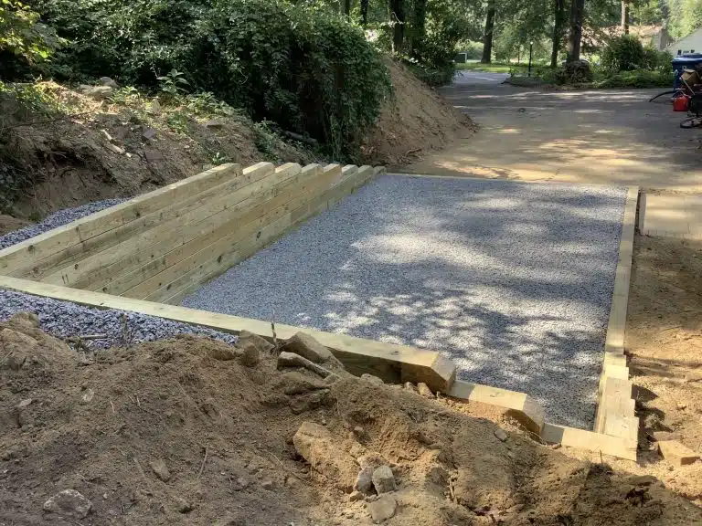 a gravel garage foundation in downingtown PA