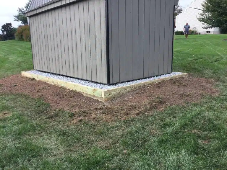 gravel shed foundation and border for stone in spring city PA