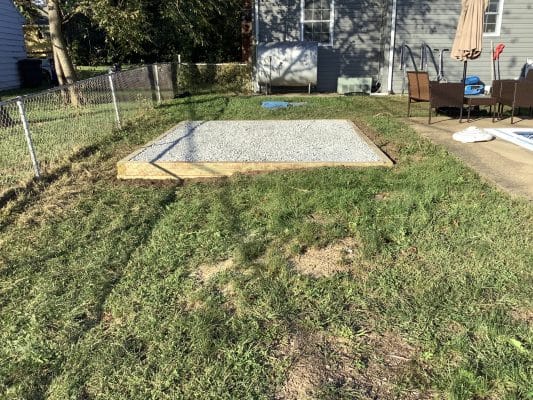 a gravel shed foundation in newark DE