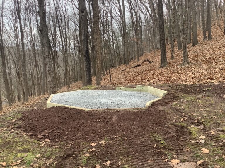 A gravel gazebo foundation