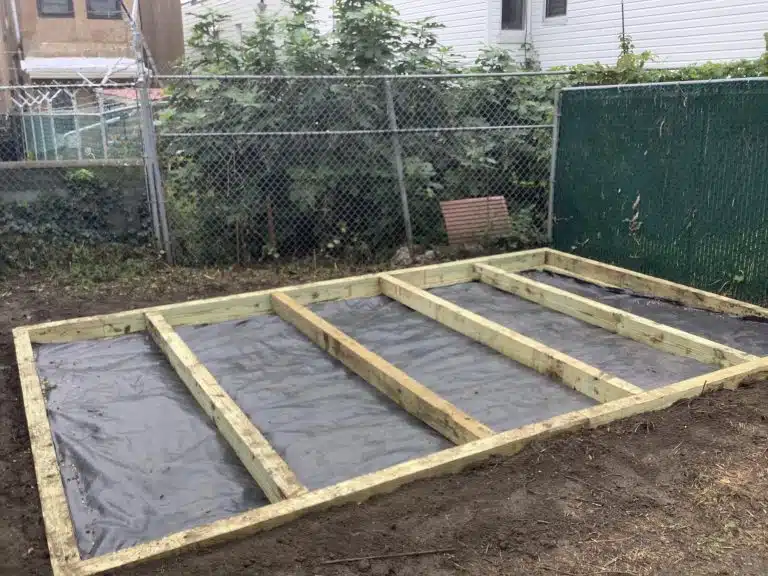 "A gravel shed foundation in Bronx, NY"