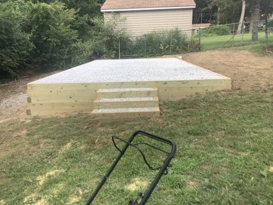 a gravel shed foundation in edgewood MD