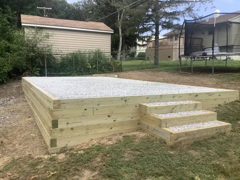 a gravel shed foundation in edgewood MD
