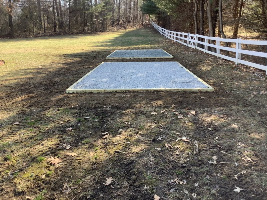Gravel shed foundation in Crownsville, MD