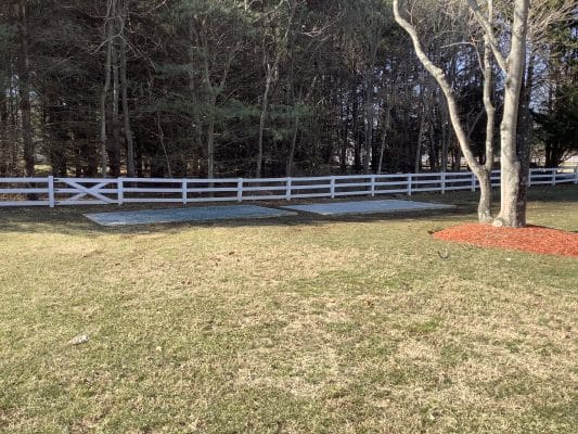 Gravel shed foundation in Crownsville, MD