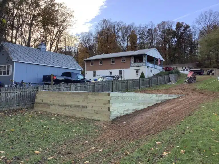 "A gravel shed foundation in Quarryville, PA"