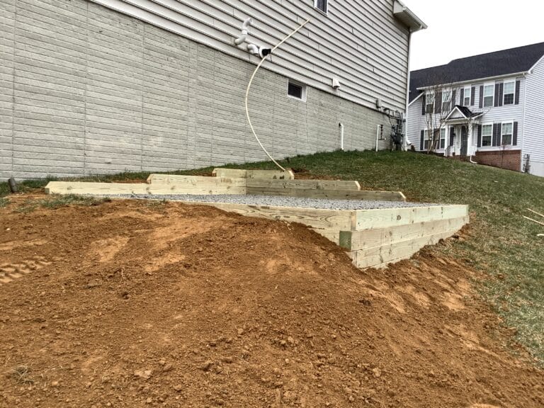 Gravel shed foundation in Laurel, MD