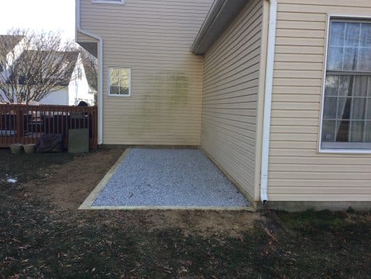 Gravel shed foundation in Landenburg, PA