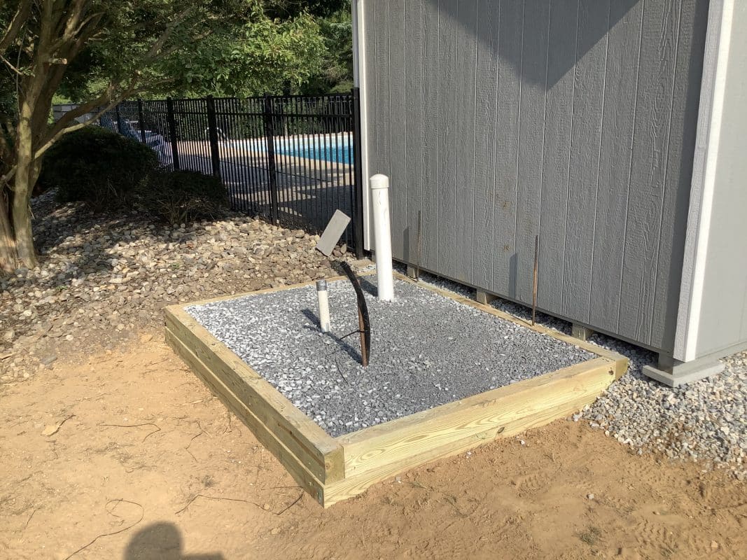 a gravel shed foundation in middletown DE