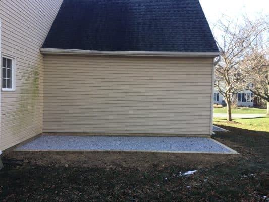 Gravel shed foundation in Landenburg, PA