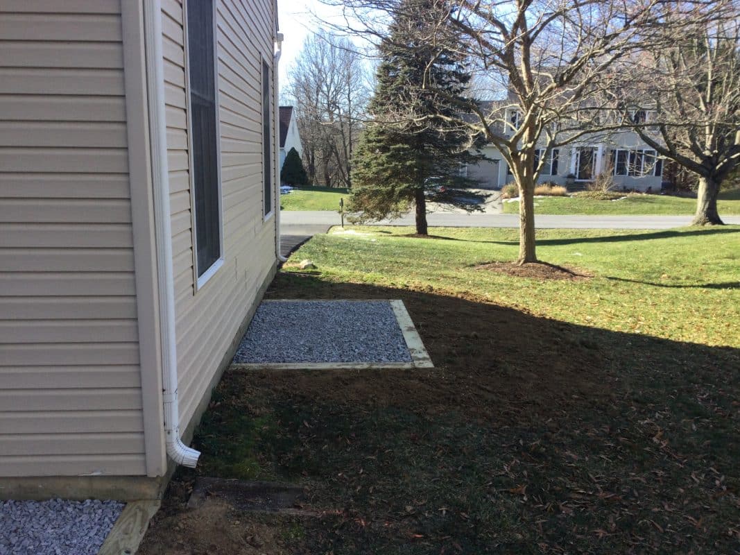 Gravel shed foundation in Landenburg, PA