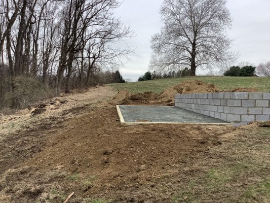 Gravel Shed Foundation with Concrete Piers in Kennet Square, PA