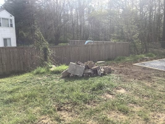 Gravel shed foundation with concrete piers in Upper Marlboro, MD