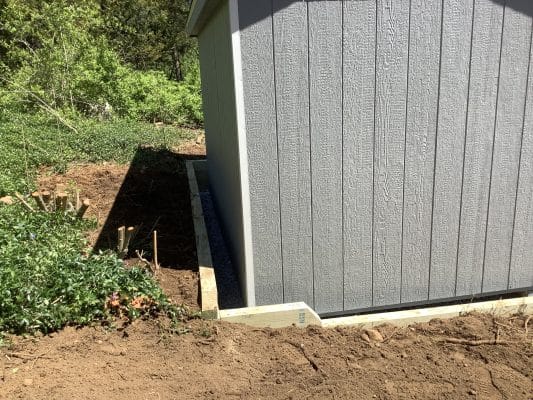 Gravel shed foundation in Bloomington, NJ