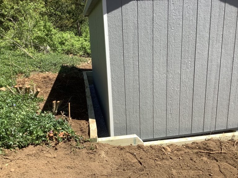 Gravel shed foundation in Bloomington, NJ