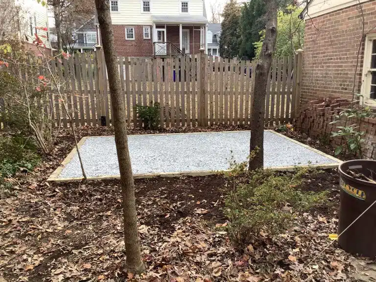 a gravel shed foundation in bethesda PA