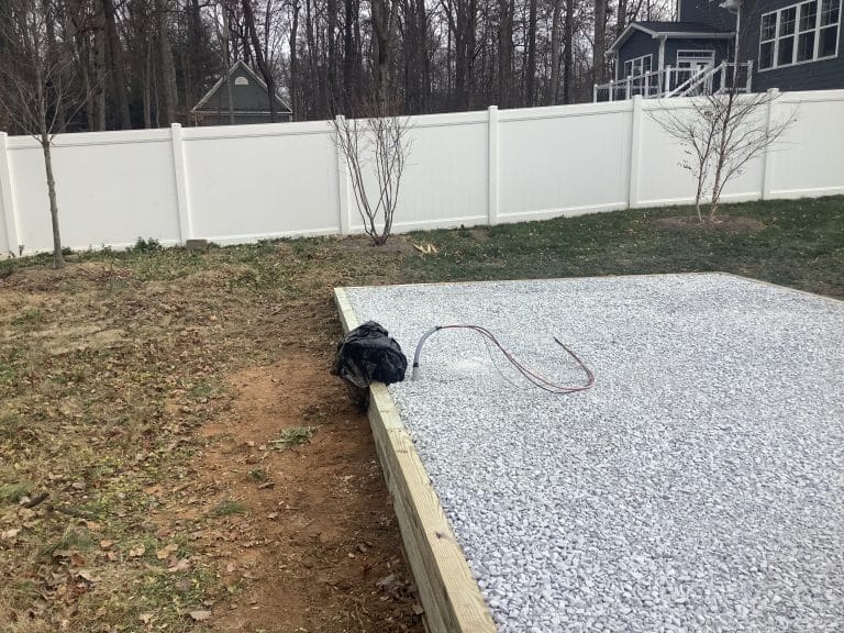 a gravel shed foundation in vienna VA