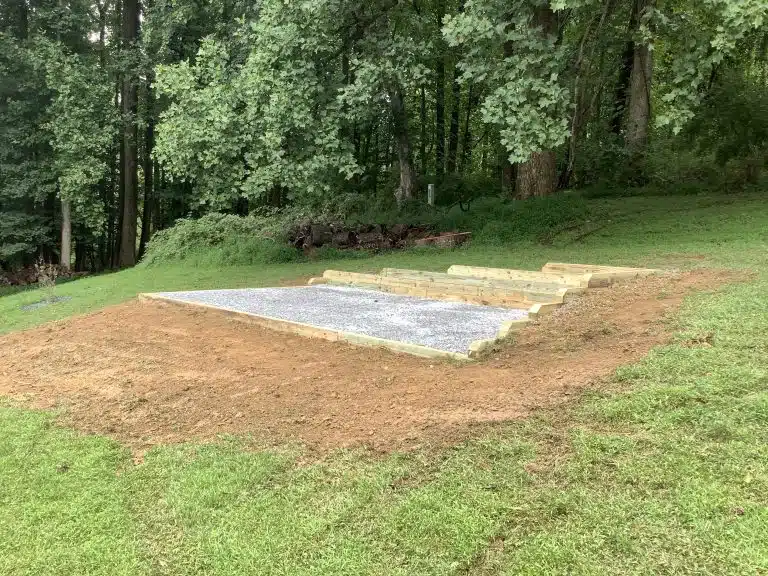a gravel shed foundation in columbia MD