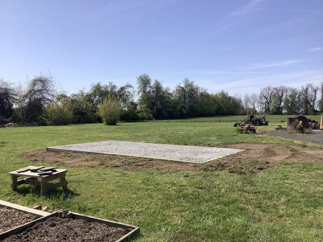 Grave shed foundation in Salem, NJ