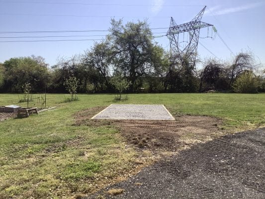 Grave shed foundation in Salem, NJ