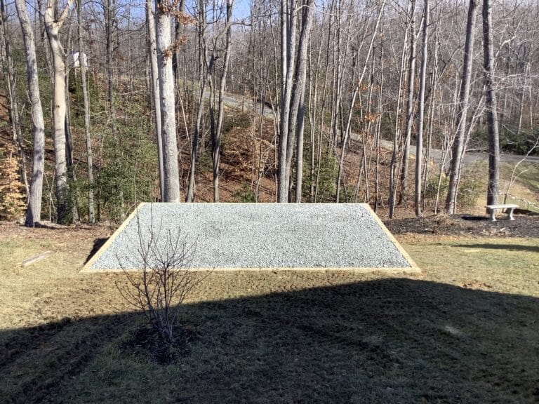 Gravel shed foundation in Fredericksburg, PA