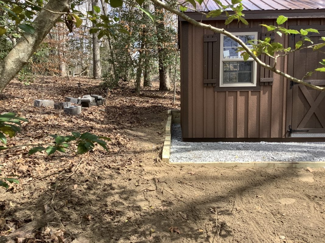 Gravel Shed Foundation in King George, VA.